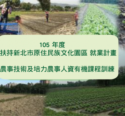 【替補名單】105 年度扶持新北市原住民族文化園區就業計畫